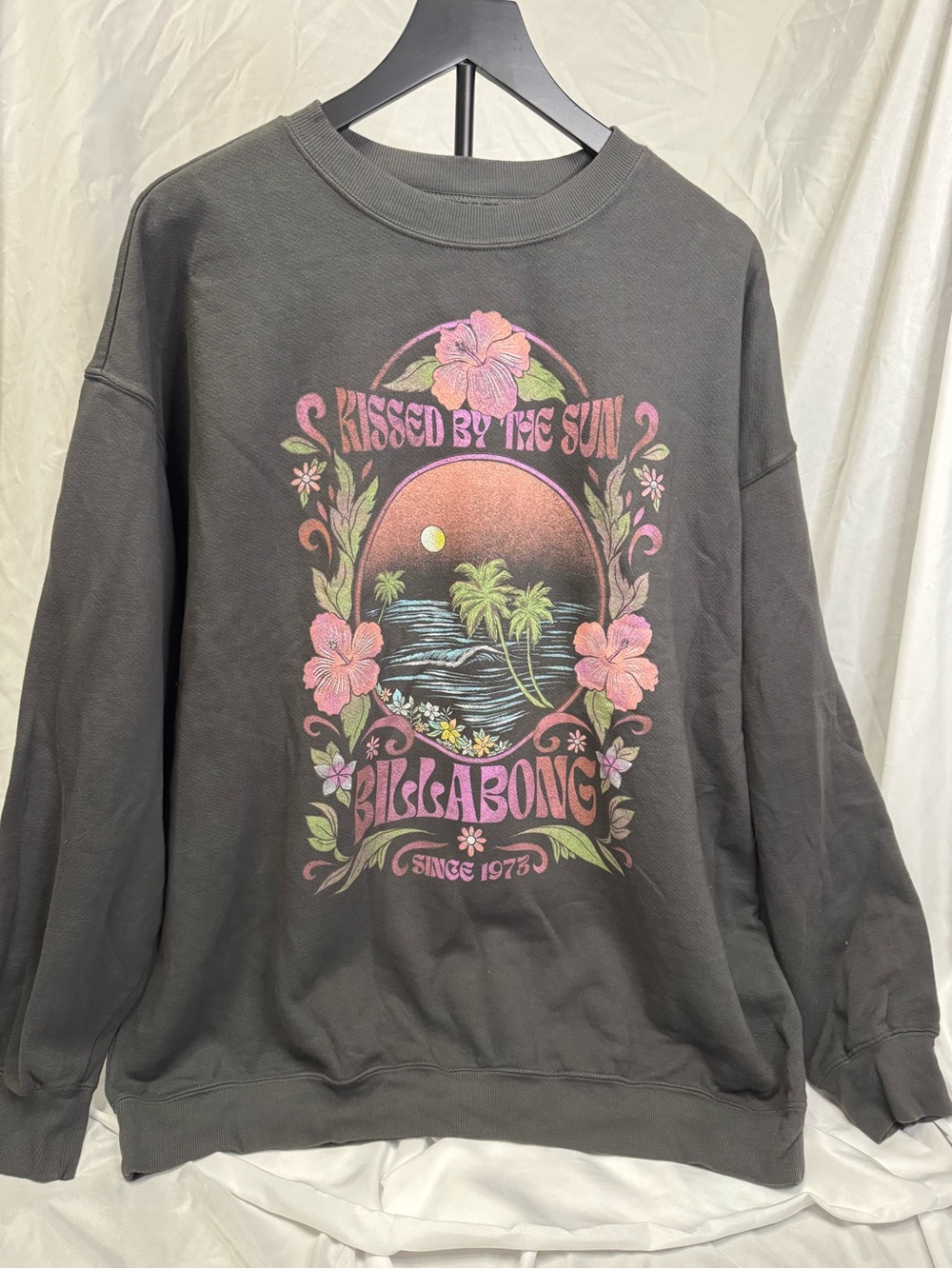 Billabong Kids Black Tee with Pink, Green and Yellow Graphic